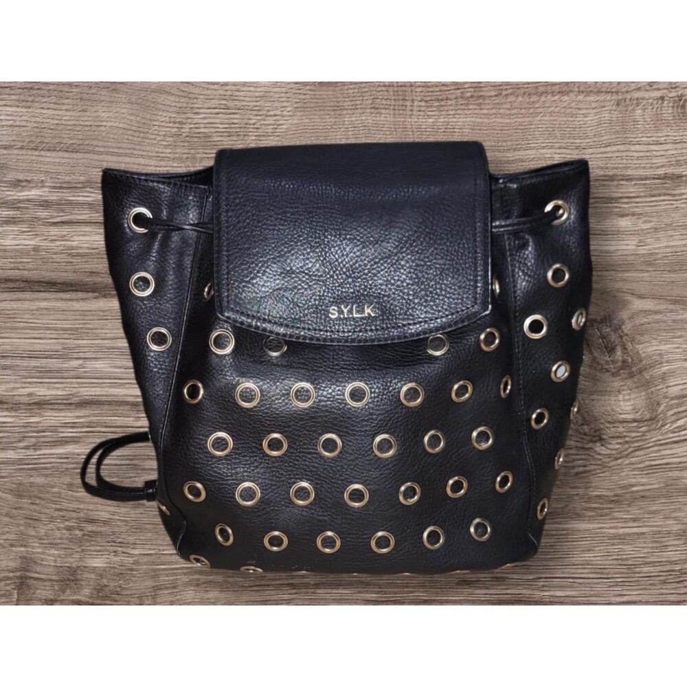 Women's S.Y.L.K Punk Goth Y2K style Black backpack purse bag SYLK